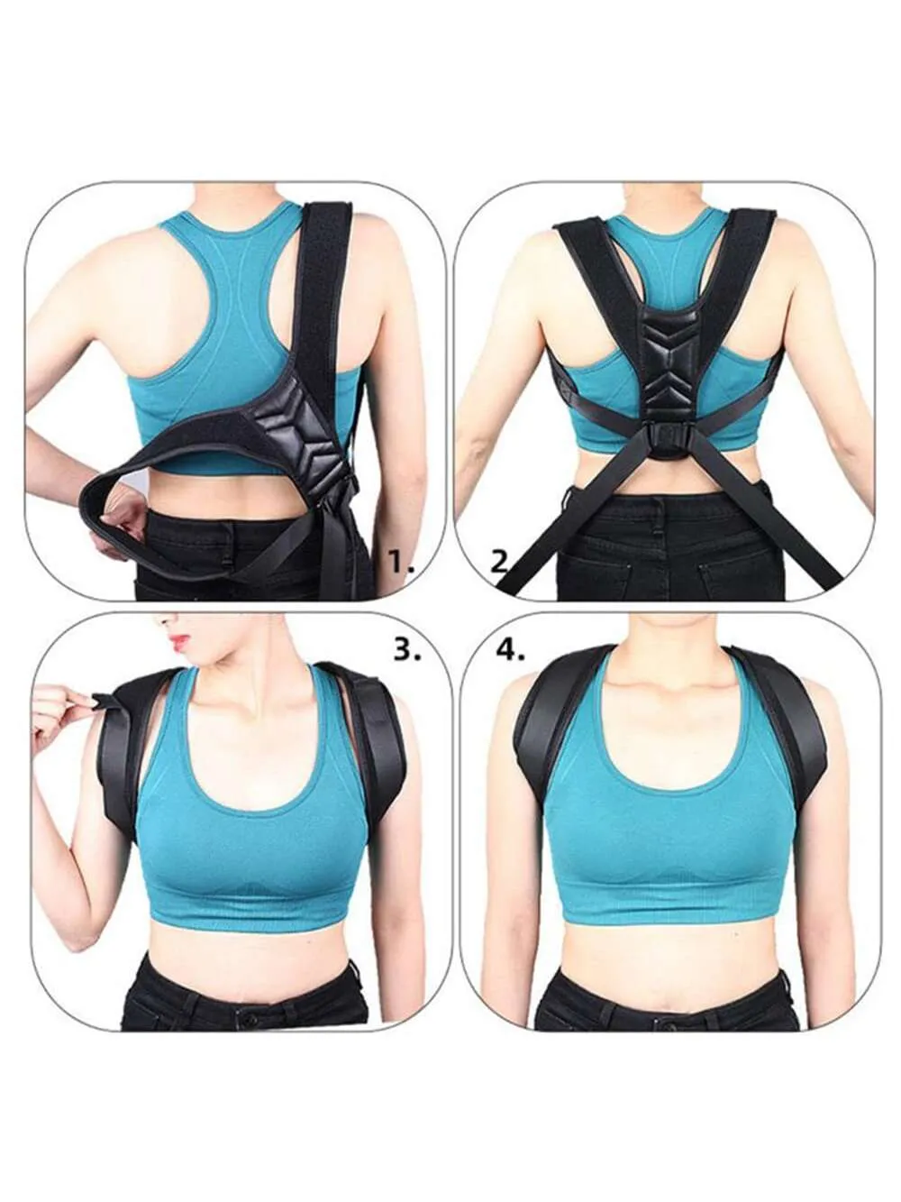 Upper Back Support Posture Strap Belt Clavicle Support Back Straightener Shoulder Brace With Resistance Band For Men And Women To Improve Posture