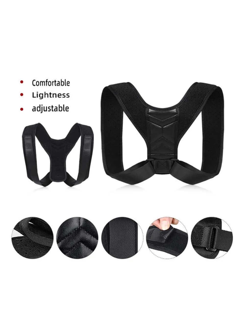 Upper Back Support Posture Strap Belt Clavicle Support Back Straightener Shoulder Brace With Resistance Band For Men And Women To Improve Posture