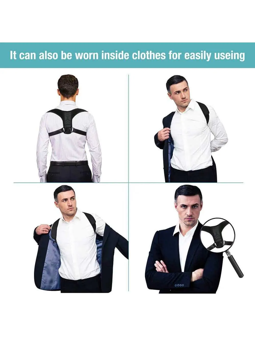 Upper Back Support Posture Strap Belt Clavicle Support Back Straightener Shoulder Brace With Resistance Band For Men And Women To Improve Posture