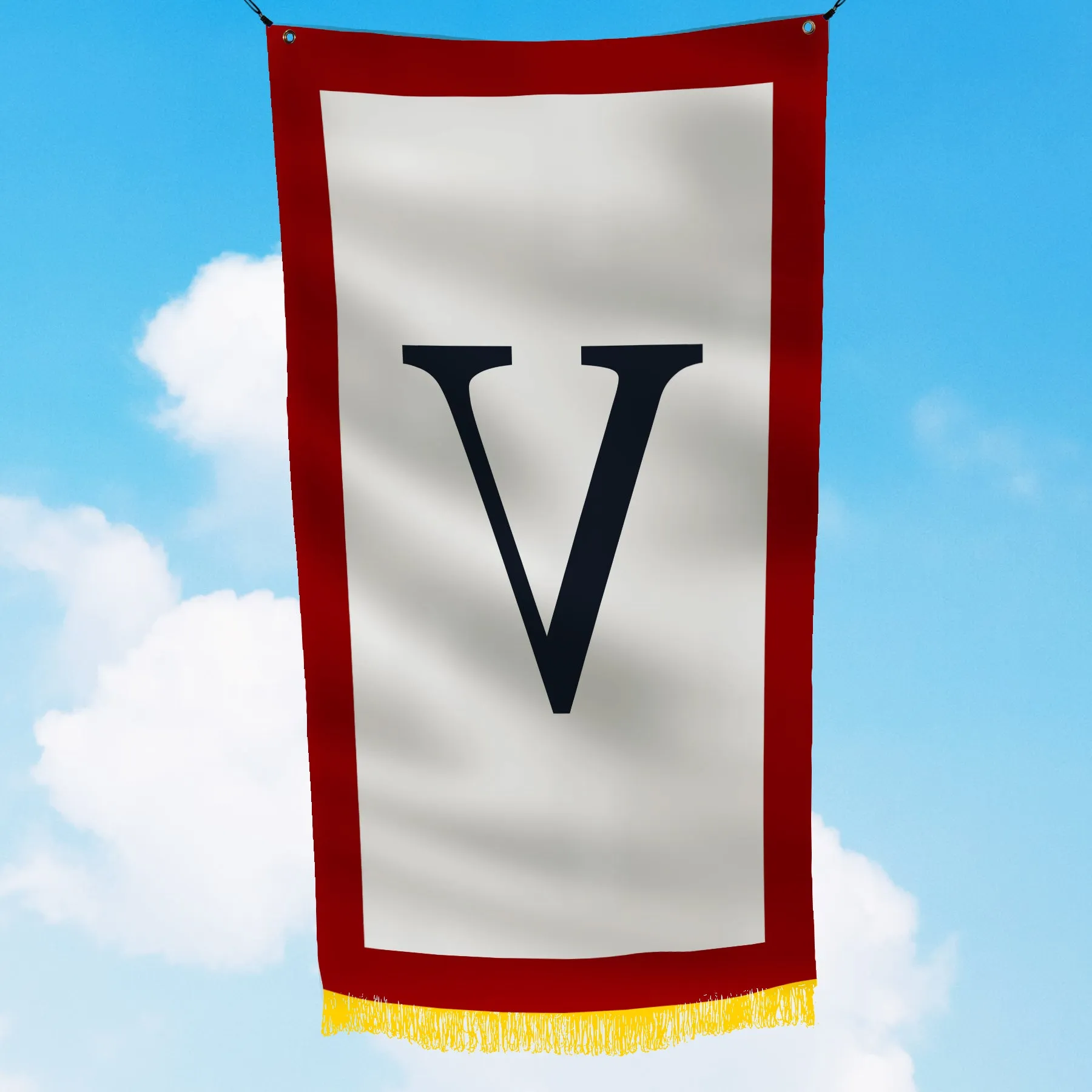 V Victory Effort Support War World War II WW2 US American Army in Europe Troops Military Flag Banner