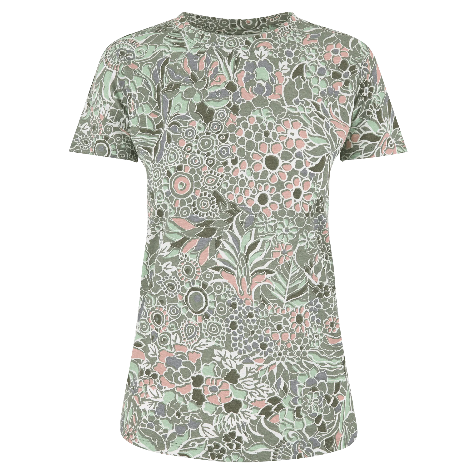 Varuna Short Sleeve Crew - Thyme Phula Print