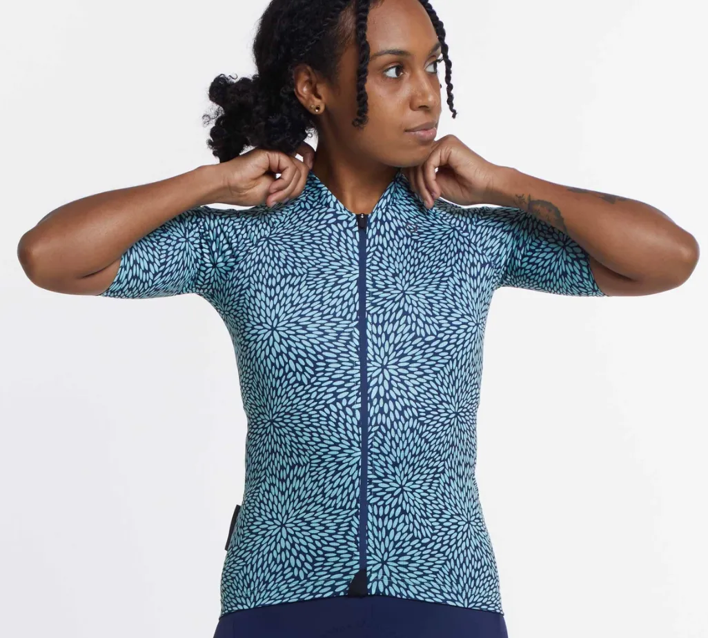 VELOCIO SUMMER ULTRALIGHT FLORA WOMENS JERSEY NAVY/MINT