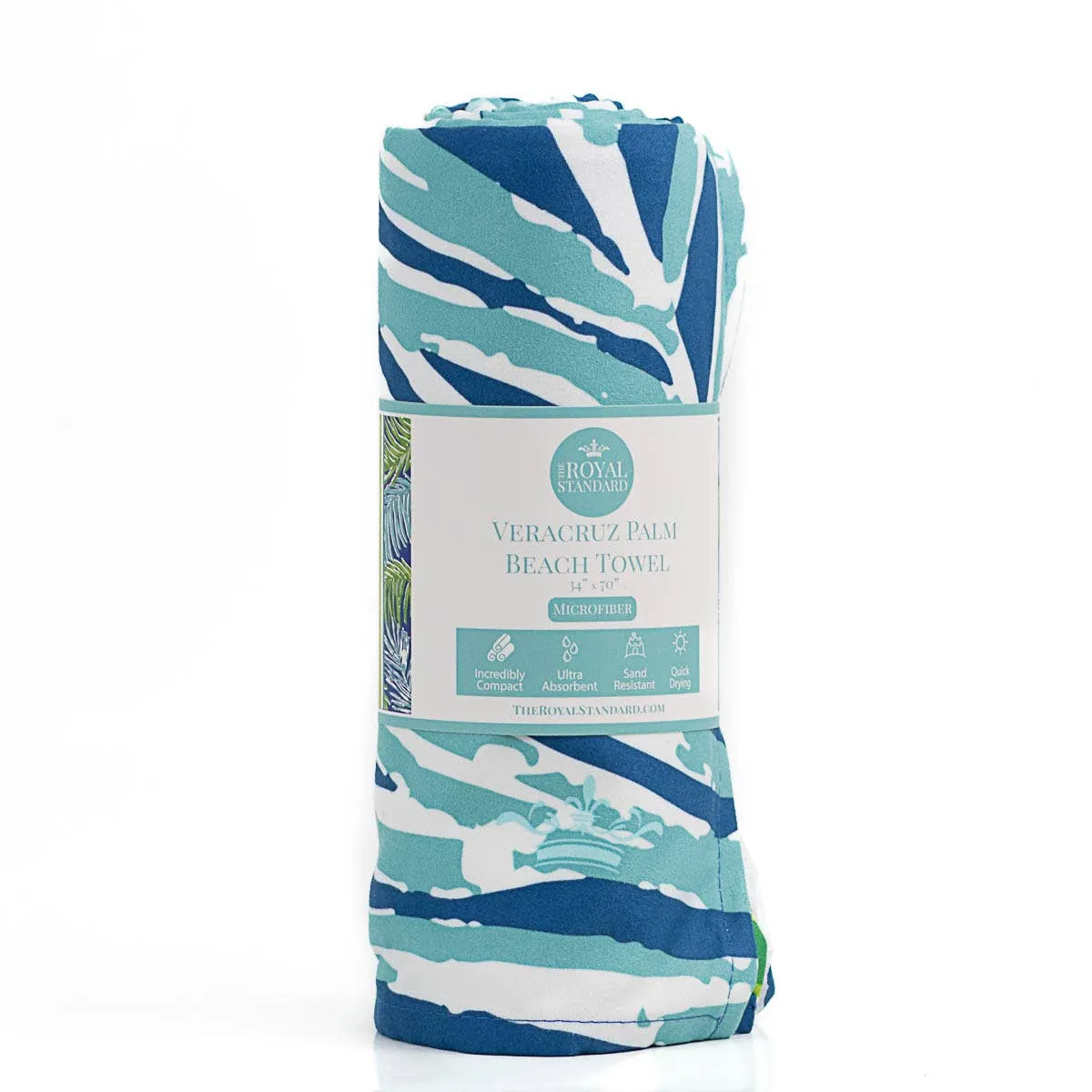 Veracruz Palm Beach Towel - Royal/Lime/Aruba Blue