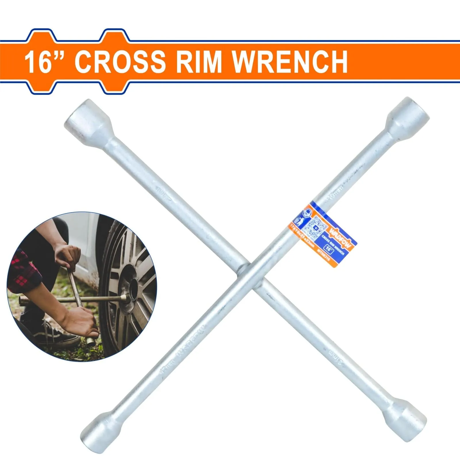 Wadfow 16" Cross Rim Socket Wrench 17-19-21-23mm - WTH8316