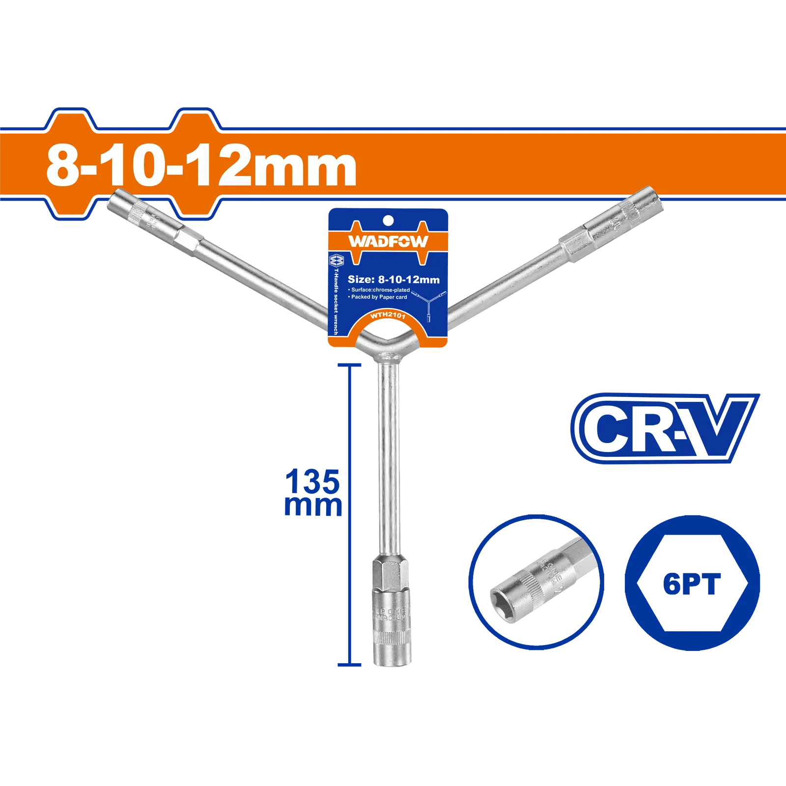 Wadfow Y-Type Socket Wrench 8-10-12mm - WTH2101