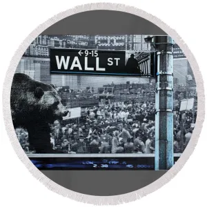Wall Street - Round Beach Towel