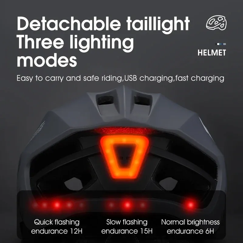 WEST BIKING Bike Helmet Rechargeable LED Men Women Ultralight Bicycle Aero Safely Cap Outdoor Sports Road MTB Cycling Equipment