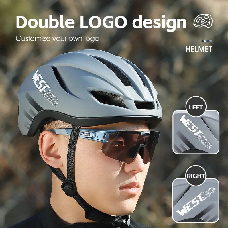 WEST BIKING Bike Helmet Rechargeable LED Men Women Ultralight Bicycle Aero Safely Cap Outdoor Sports Road MTB Cycling Equipment