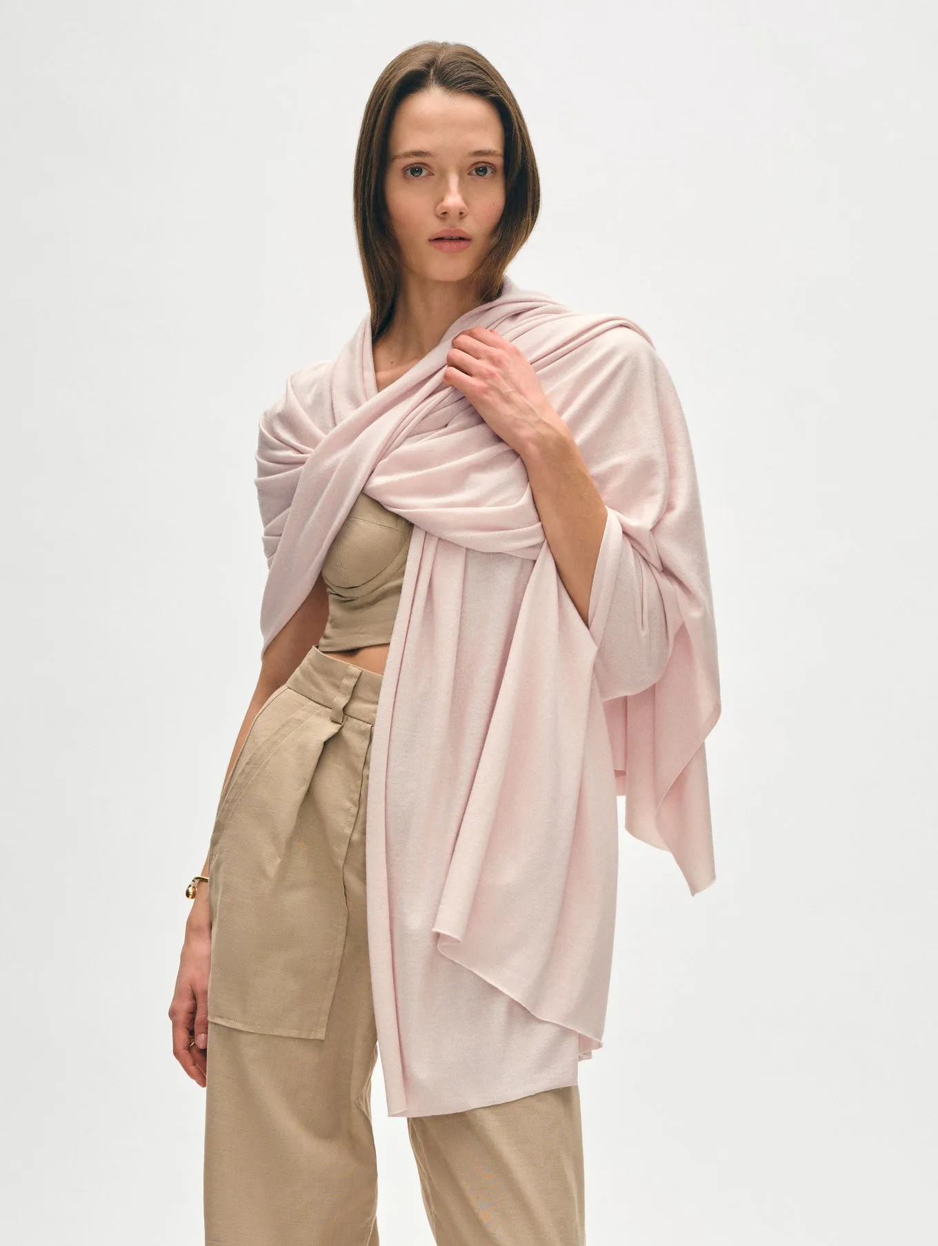 White   Warren - Silk Cashmere Travel Wrap