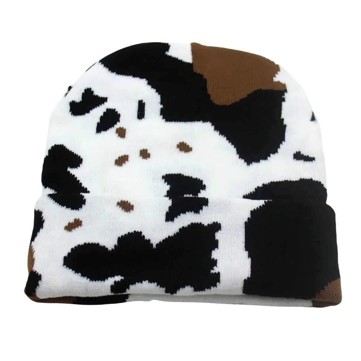 Winter Warm Cow Pattern Knitted Hat for Men and Women