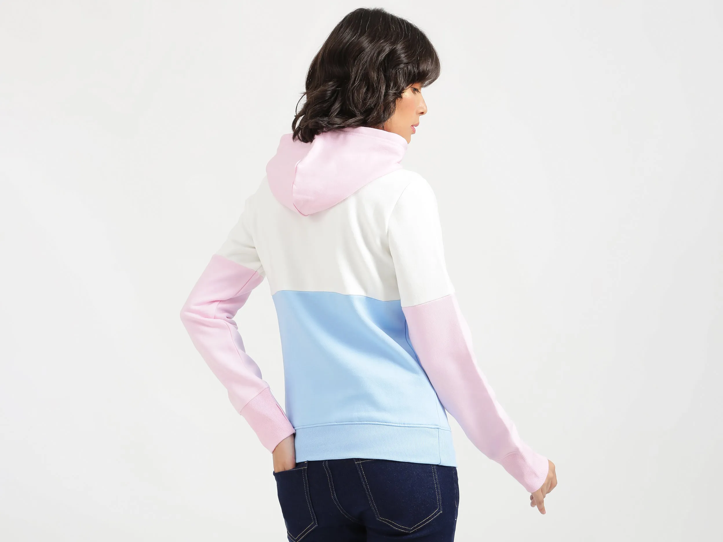 Women Colorblocked Closed Sweatshirt