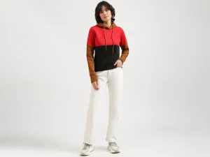 Women Colorblocked Closed Sweatshirt
