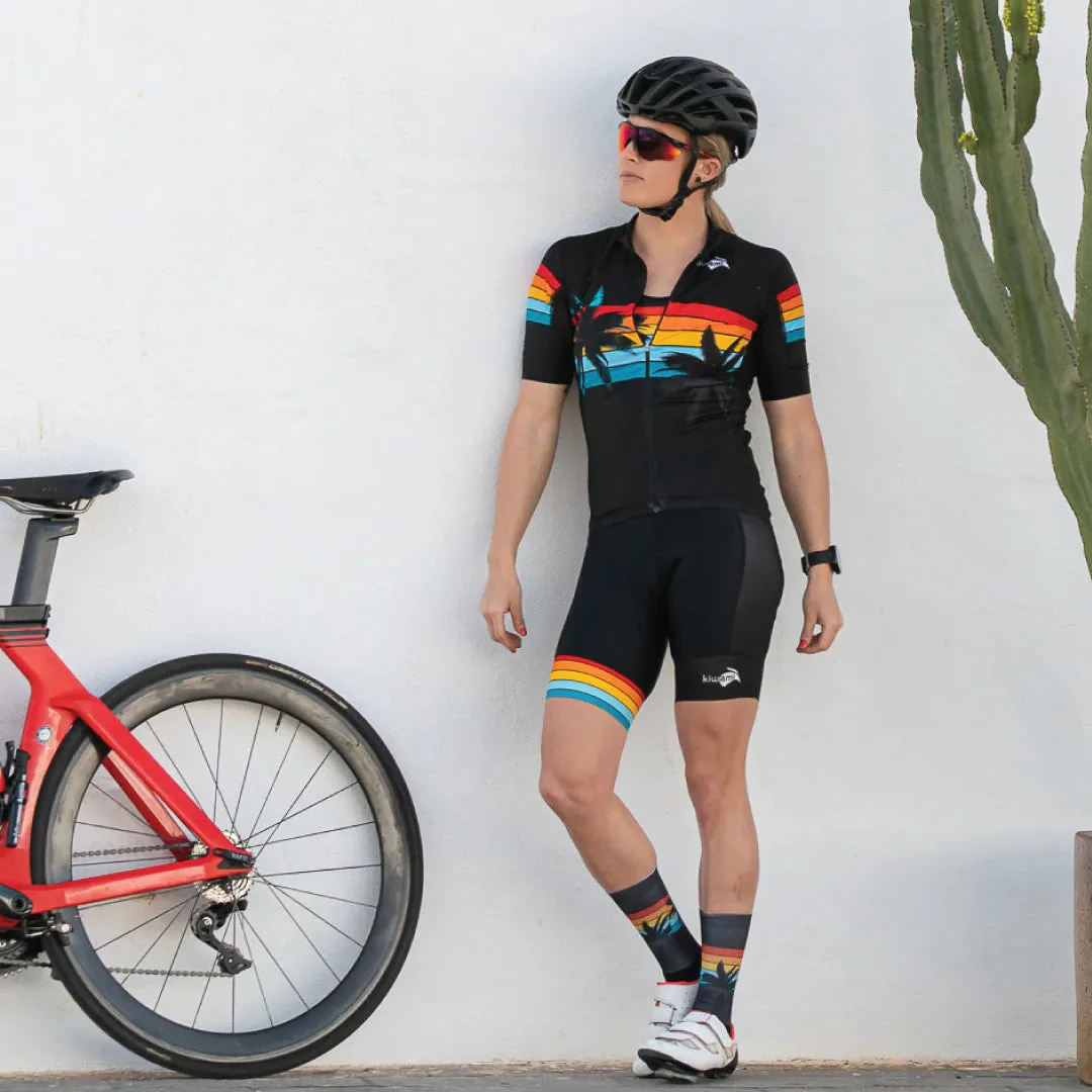 WOMEN'S AUBISQUE CYCLING BIB SHORT MALIBU BLACK