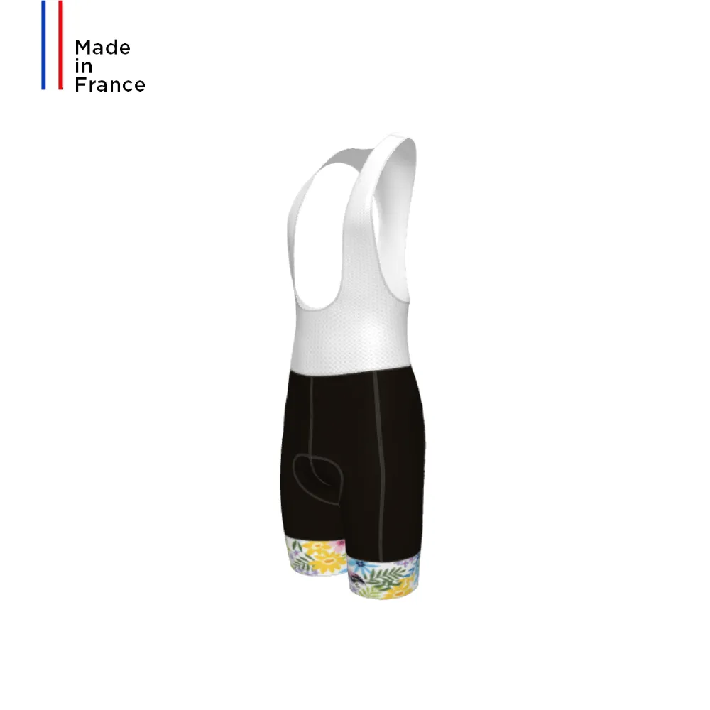 WOMEN'S AUBISQUE CYCLING BIB WHITE FLOWERS
