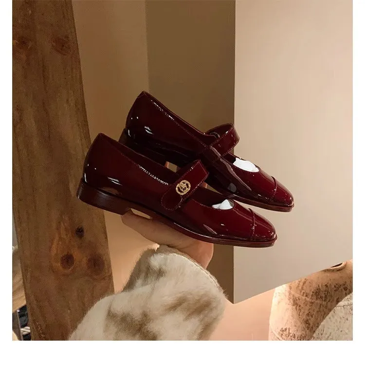 Women's Autumn and Winter Versatile Round Toe Strap Thick Heel Mary Jane Shoes