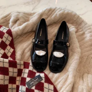 Women's Autumn and Winter Versatile Round Toe Strap Thick Heel Mary Jane Shoes