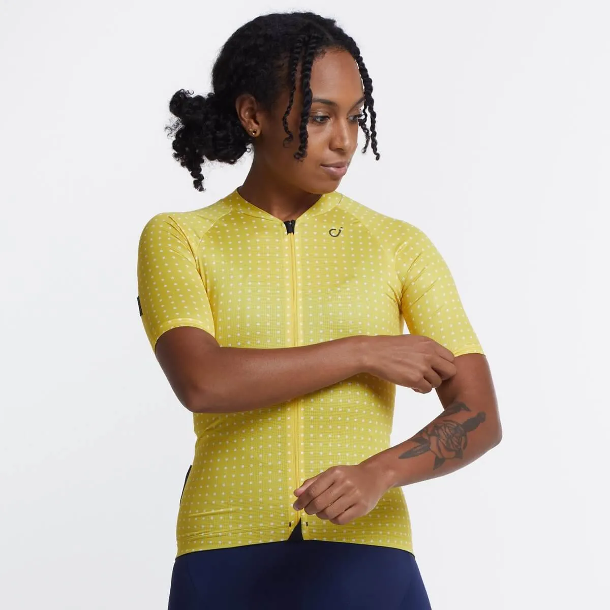 Women's Ultralight Jersey - Gold Yellow Grid Dot