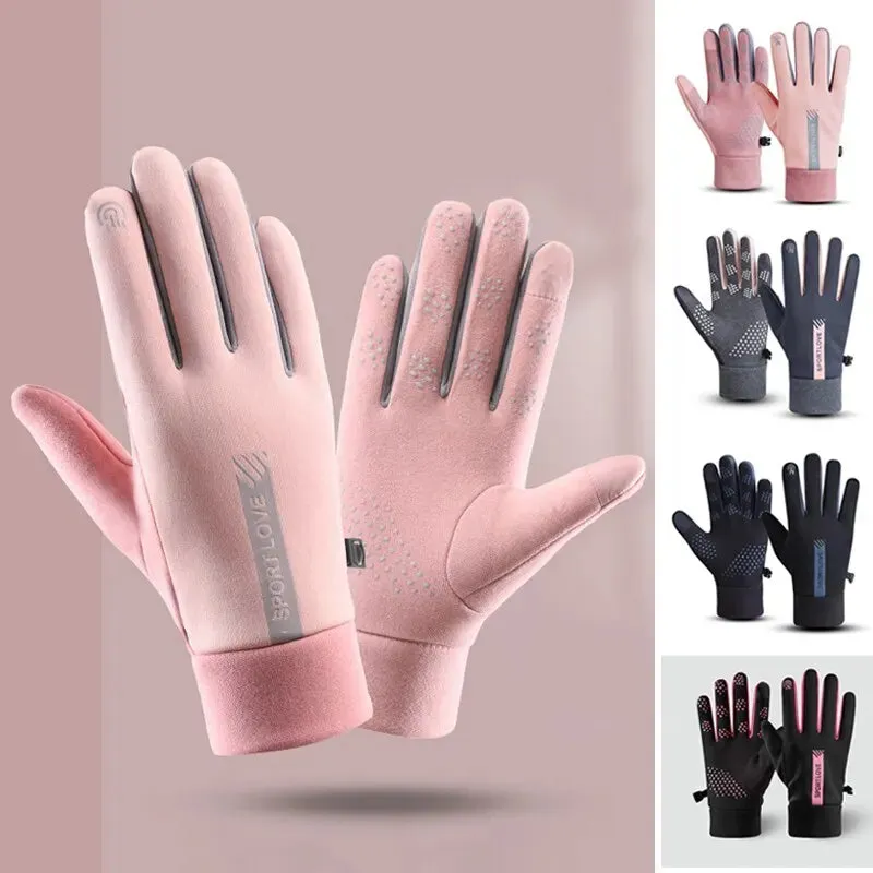 Women's Waterproof Winter Sports Gloves - Warm, Anti-Slip Cycling Gloves for Outdoor Activities
