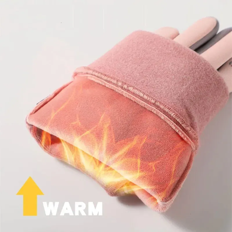 Women's Waterproof Winter Sports Gloves - Warm, Anti-Slip Cycling Gloves for Outdoor Activities