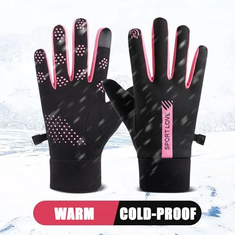 Women's Waterproof Winter Sports Gloves - Warm, Anti-Slip Cycling Gloves for Outdoor Activities