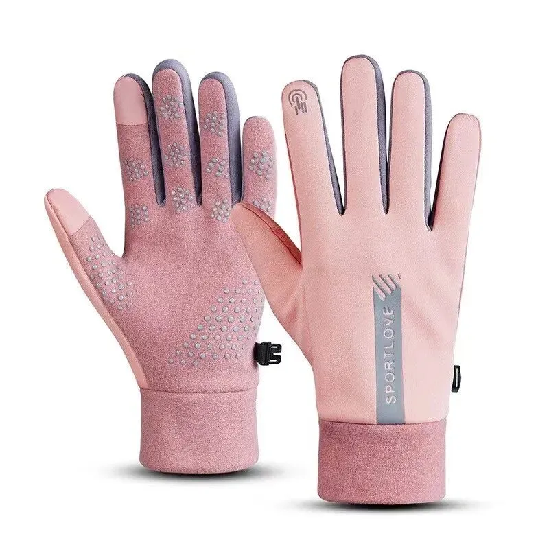 Women's Waterproof Winter Sports Gloves - Warm, Anti-Slip Cycling Gloves for Outdoor Activities