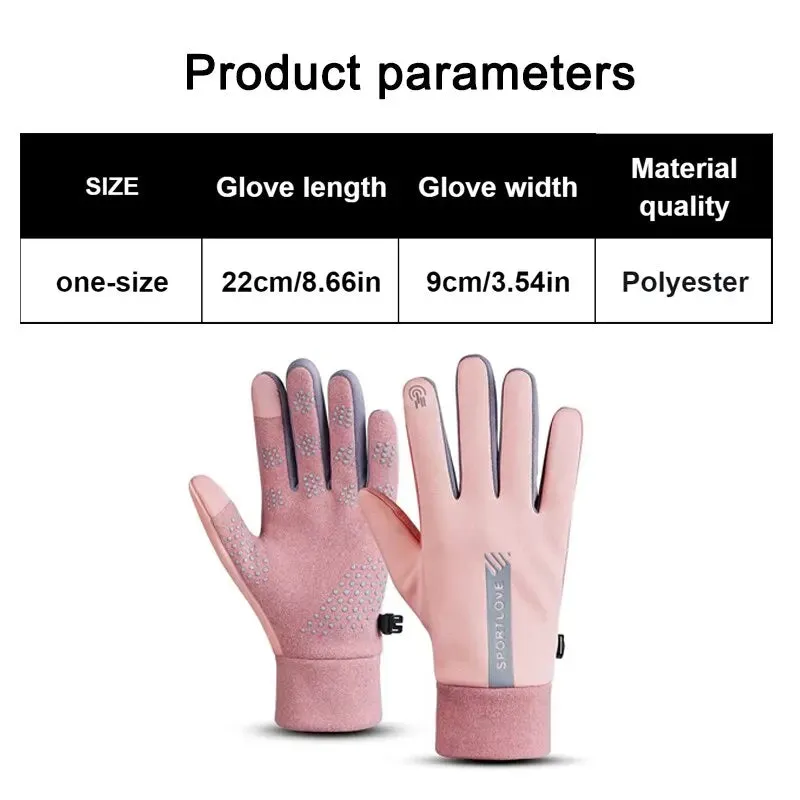 Women's Waterproof Winter Sports Gloves - Warm, Anti-Slip Cycling Gloves for Outdoor Activities