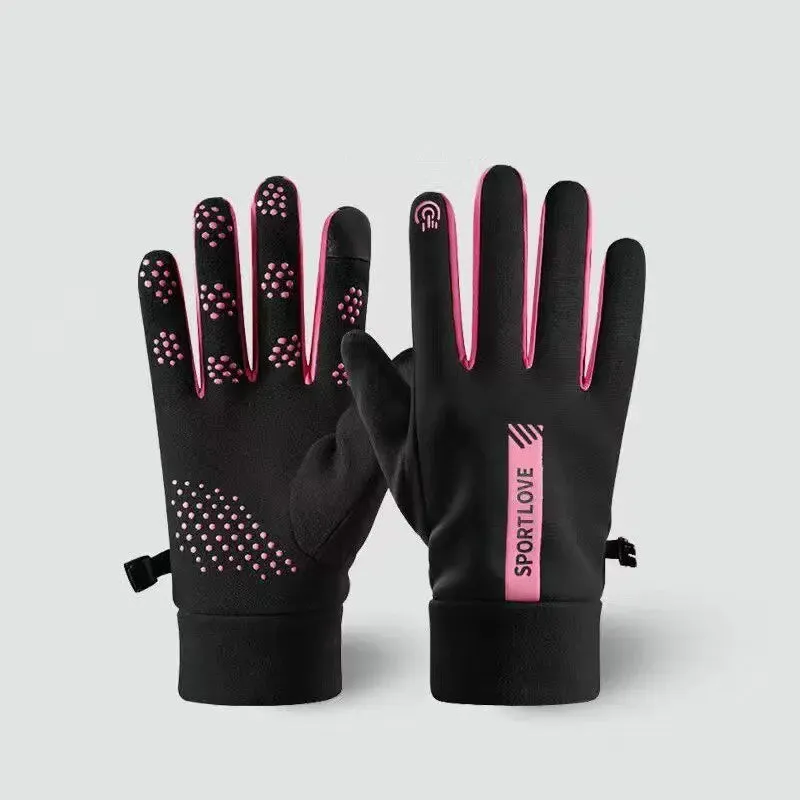 Women's Waterproof Winter Sports Gloves - Warm, Anti-Slip Cycling Gloves for Outdoor Activities