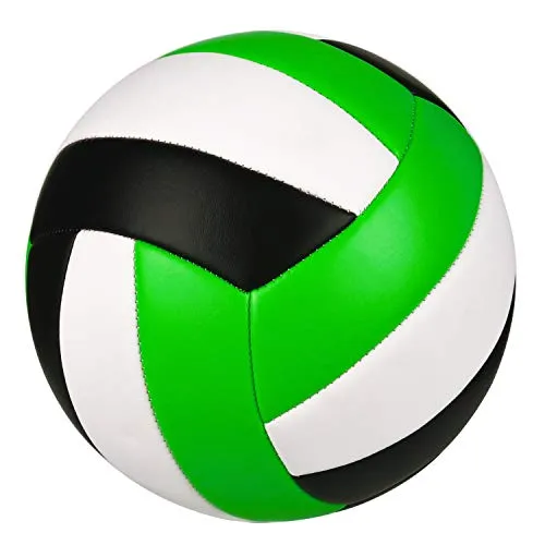 YANYODO Official Size 5 Volleyball, Soft Indoor Outdoor Volleyball for Game Gym Training Beach Play, Green Black White