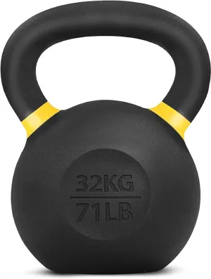 Yes4All 32 kg. Powder Coated Cast Iron Kettlebell Strength Training Kettlebells Weight Set for Full Body Workout, Home Gym