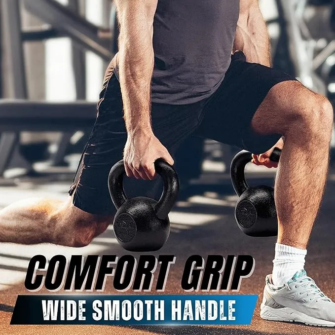 Yes4All 70 lb. Cast Iron Kettlebell for Dumbbell Weights Exercises, Gym, Full Body Home Workout Equipment, Push up, Grip and Strength Training