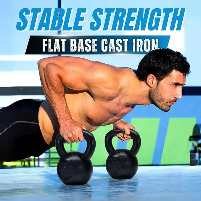 Yes4All 70 lb. Cast Iron Kettlebell for Dumbbell Weights Exercises, Gym, Full Body Home Workout Equipment, Push up, Grip and Strength Training