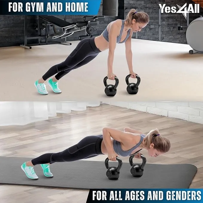 Yes4All 70 lb. Cast Iron Kettlebell for Dumbbell Weights Exercises, Gym, Full Body Home Workout Equipment, Push up, Grip and Strength Training
