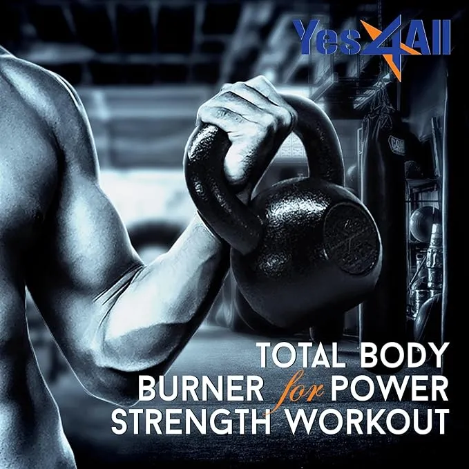 Yes4All 70 lb. Cast Iron Kettlebell for Dumbbell Weights Exercises, Gym, Full Body Home Workout Equipment, Push up, Grip and Strength Training
