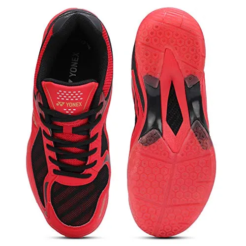 Yonex Hydro Force 5 Badminton Shoes | Ideal for Badminton,Squash,Table Tennis,Volleyball | Non-marking sole | TRU Cushion | TRU Shape |RED BLACK GOLD |UK 8