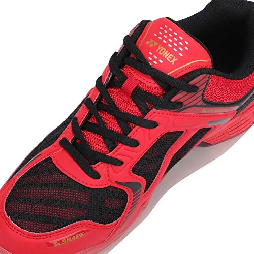Yonex Hydro Force 5 Badminton Shoes | Ideal for Badminton,Squash,Table Tennis,Volleyball | Non-marking sole | TRU Cushion | TRU Shape |RED BLACK GOLD |UK 8