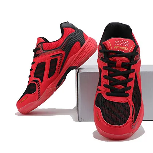 Yonex Hydro Force 5 Badminton Shoes | Ideal for Badminton,Squash,Table Tennis,Volleyball | Non-marking sole | TRU Cushion | TRU Shape |RED BLACK GOLD |UK 8