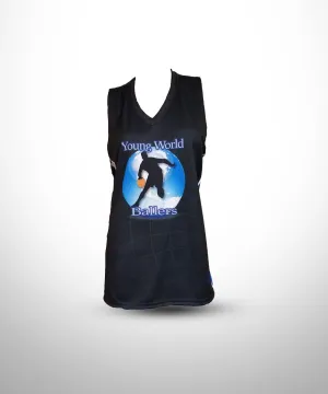 YOUNG WORLD BALLERS Full Dye Sublimated Racerback Tank Top - Black