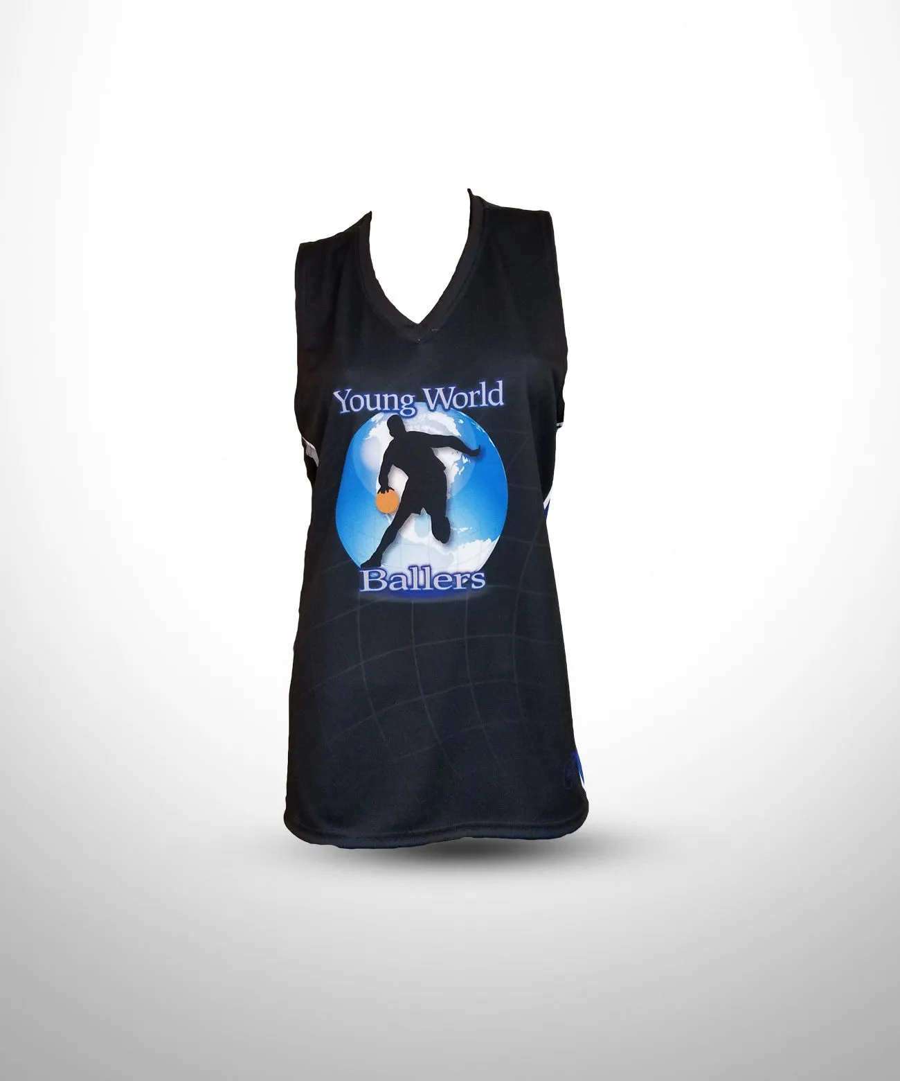 YOUNG WORLD BALLERS Full Dye Sublimated Racerback Tank Top - Black